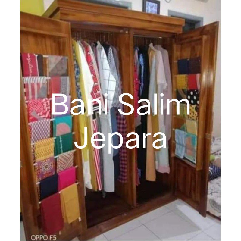 LEMARI PAKAIAN GANTUNG PINTU DUA / LEMARI MINIMALIS JATI