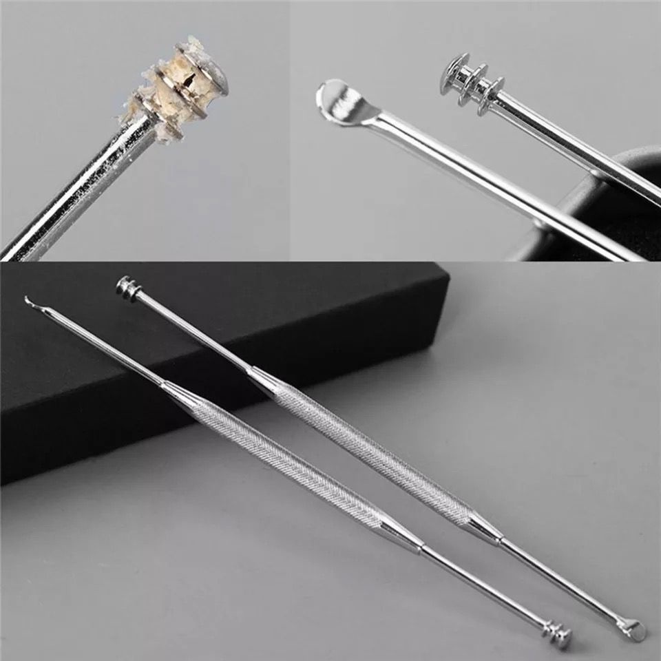 Korek Kuping Set Ear Wax Picker 6PCS - Alat Pembersih Telinga Stainless Steel Anti Karat F713