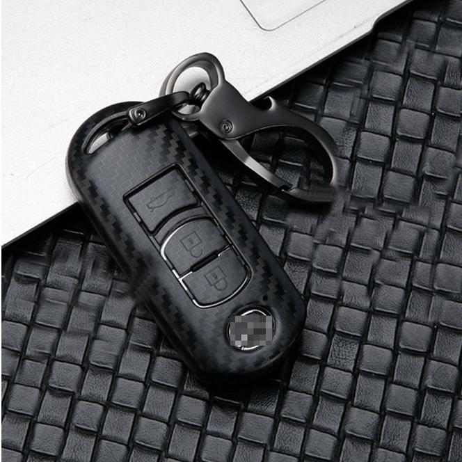 Case Pelindung Kunci Mobil Bahan Carbon Fiber Untuk Mazda 2 3 5 6 CX-3 CX-4 CX-5 CX-7 CX-8 CX-9 MX5 Axela Aza 2015 -7 CX-9