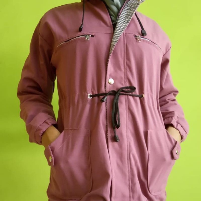 (COD) JAKET PARKA KANVAS JAKET CEWEK JAKET ALA KOREA