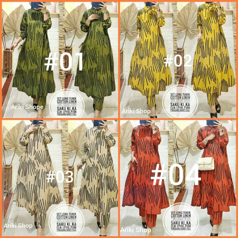 SET LONG TUNIK COTTON LINEN