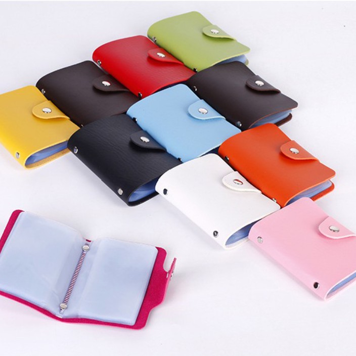 PA DOMPET KARTU KULIT WARNA WARNI 24 KARTU / SOUVENIR PERNIKAHAN TEMPAT KARTU NAMA ATM KTP TF076
