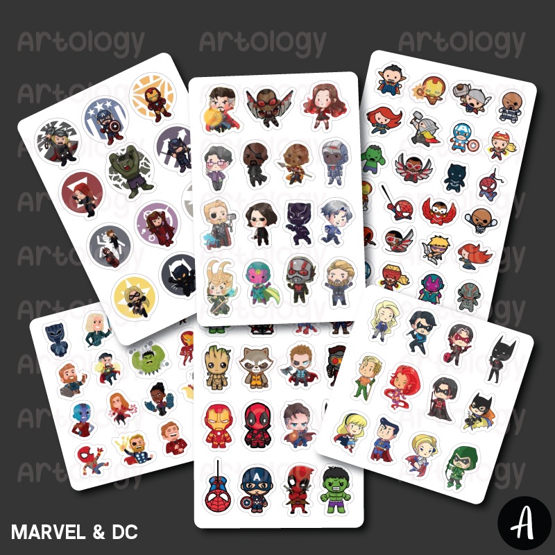 

[Oct 2022] Sticker Set Marvel DC Planner DIY Jurnal Koper Handphone Buku Captain America Thor Ironman Spiderman Batman Superman Aquaman Flash Dr Strange