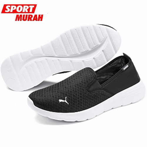  SEPATU  SLIP  ON PUMA  FLEX RENEW SLIP  BLACK 195101 Shopee 