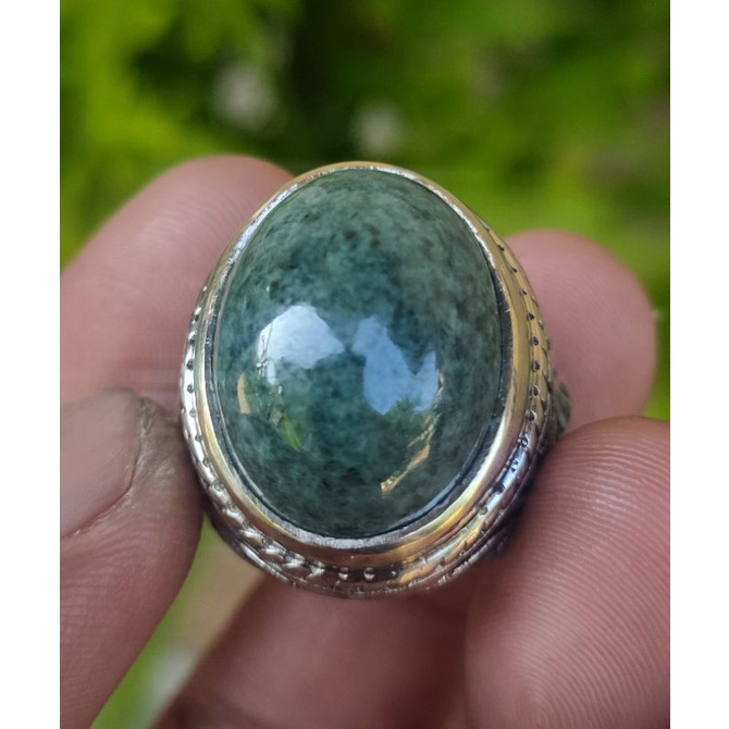 Cincin Batu Akik JADEITE JADE GIOK NABIRE PAPUA Asli batu alam bukn sintetis Dyed bacan garut yaman 