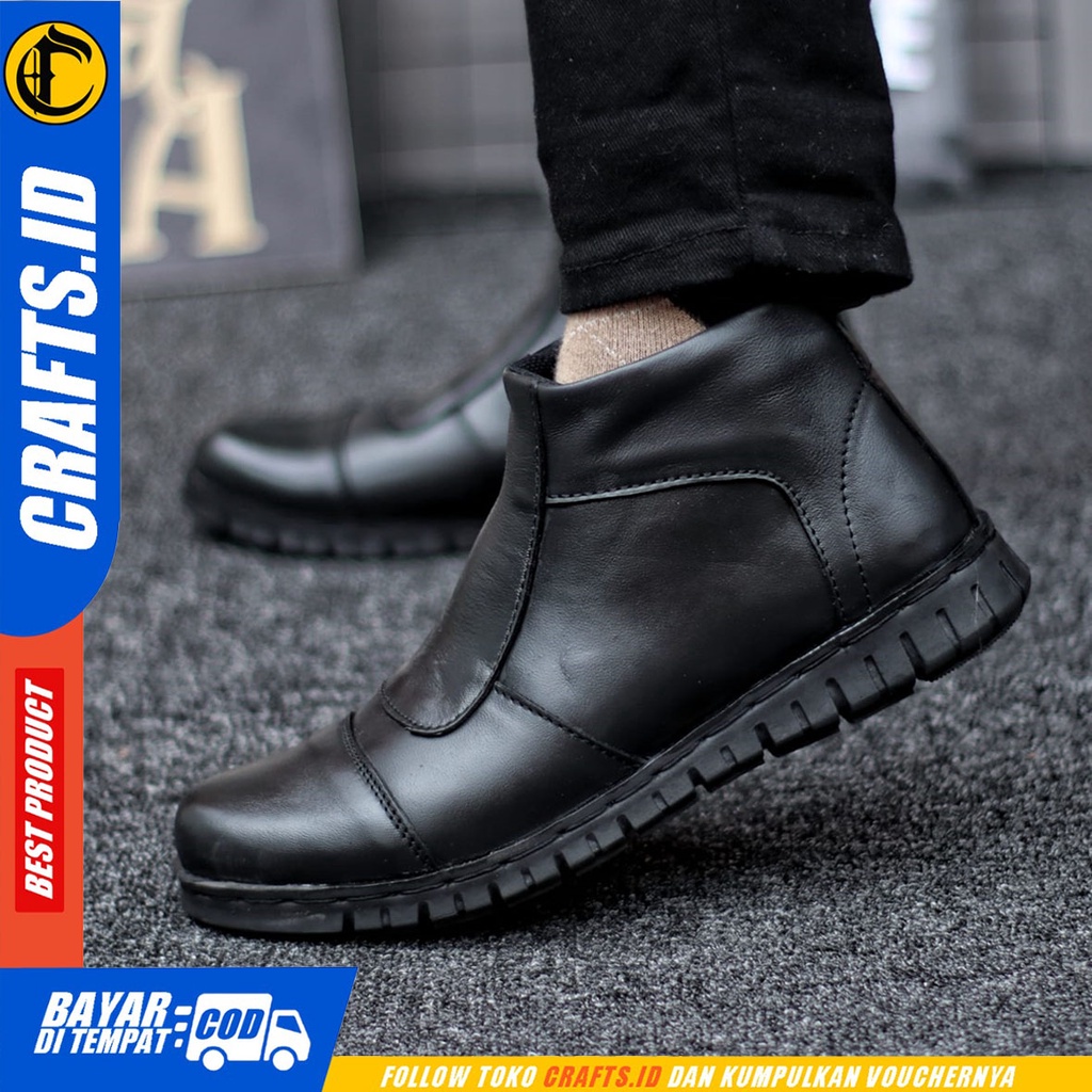 CRAFTS prompto - Sepatu Boots Formal Pantofel Kulit Asli Kerja Pria