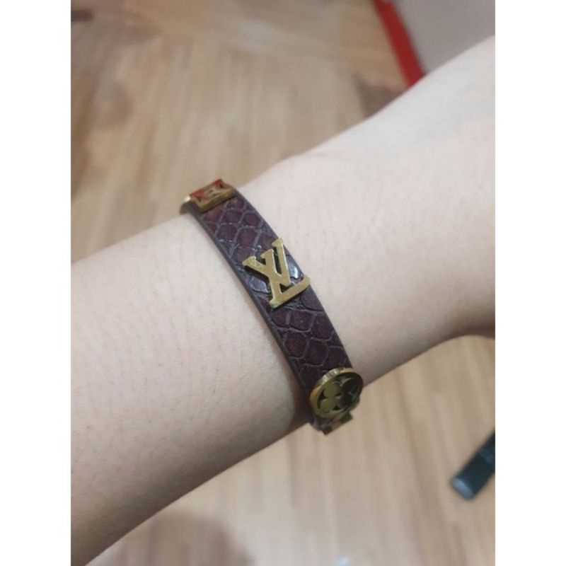 Gelang kulit Mix Titanium Premium Quality gelang Titanium mix kulit fashion import 6512