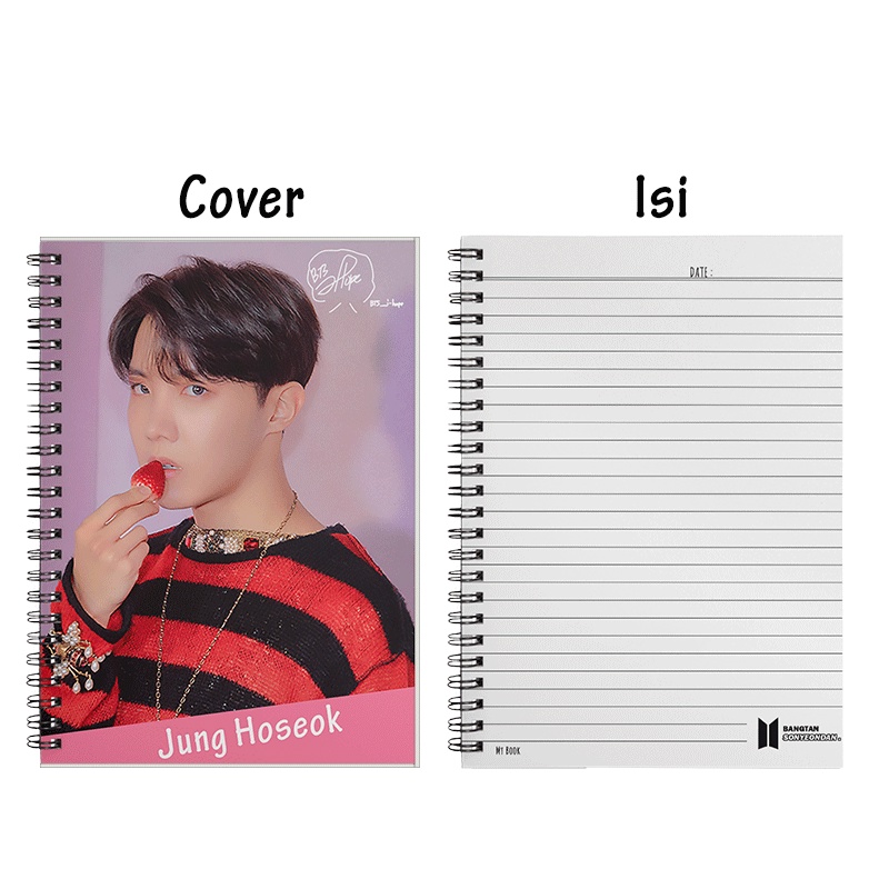 Ruled Notebook Diary Agenda Buku Catatan Bergaris A5 Kpop BTS 50 Lembar B07-Jhope