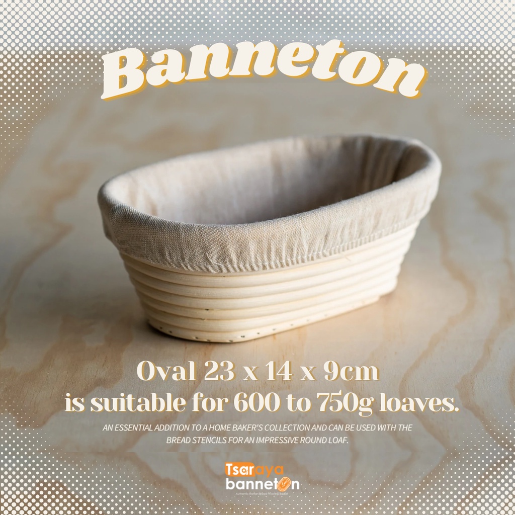 Banneton Oval 23cm | Tsaraya Rattan Sourdough proofing basket
