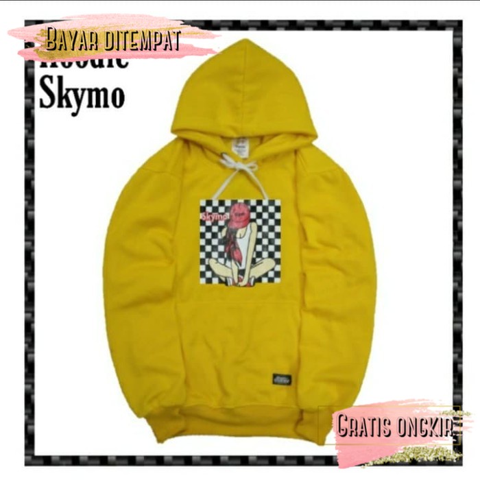 jaket sweater jaket sweater skymo catur kuning jumper hoodie pria premium m l cod korea anime pria w