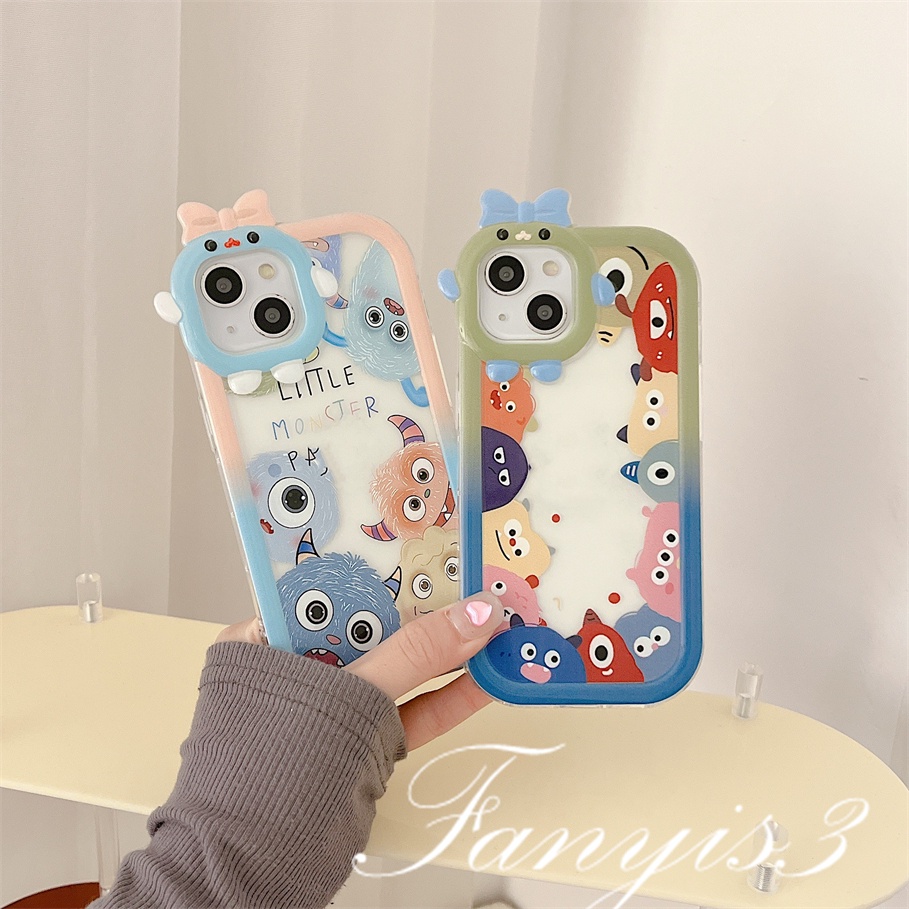 OPPO A78 A17 A77 A77s A57 A76 A16 A16s A15 A15s A74 A54 A95 A94 A3s A5s A53 A33 A32 A5 A9 2020 A31 Reno 7Z 6 5F 5 5K A92 A93 A16k Soft Case Pelindung Desain Keluarga Monster Untuk