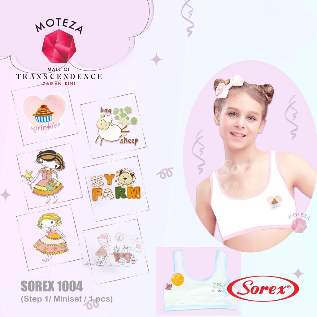 Sorex Young Miniset Pakaian Dalam / BH Anak Remaja  - 1004 ; 1005 ; 1006 ; 1007 ; 10088 ; 10099 - Step 1