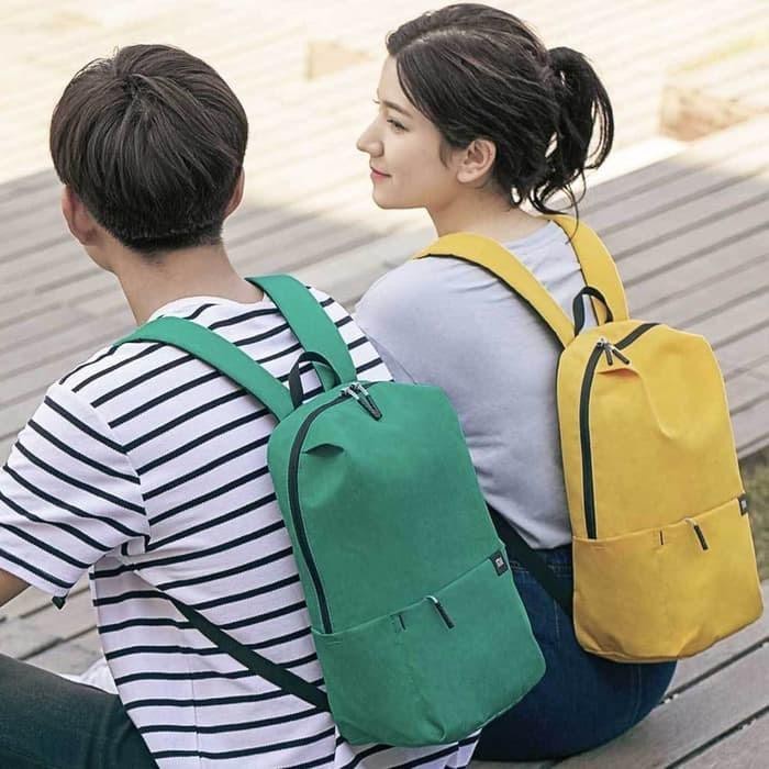 Trendy Solid Color Lightweight Water-resistant Backpack Tas sekolah Gendong Bag