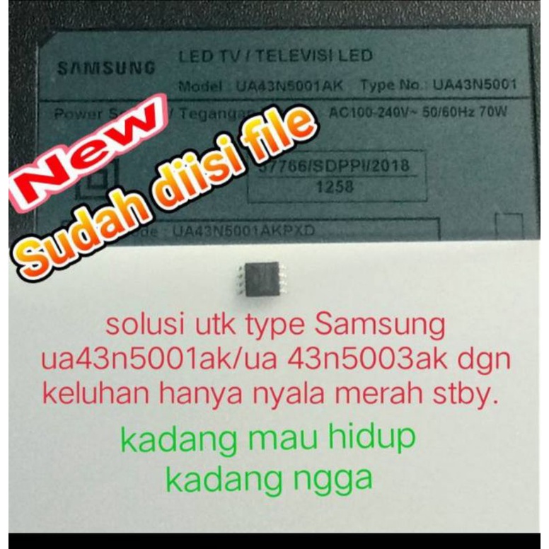 ic eprom memory spi flash tv led samsung ua43n5003ak ua43n5001ak