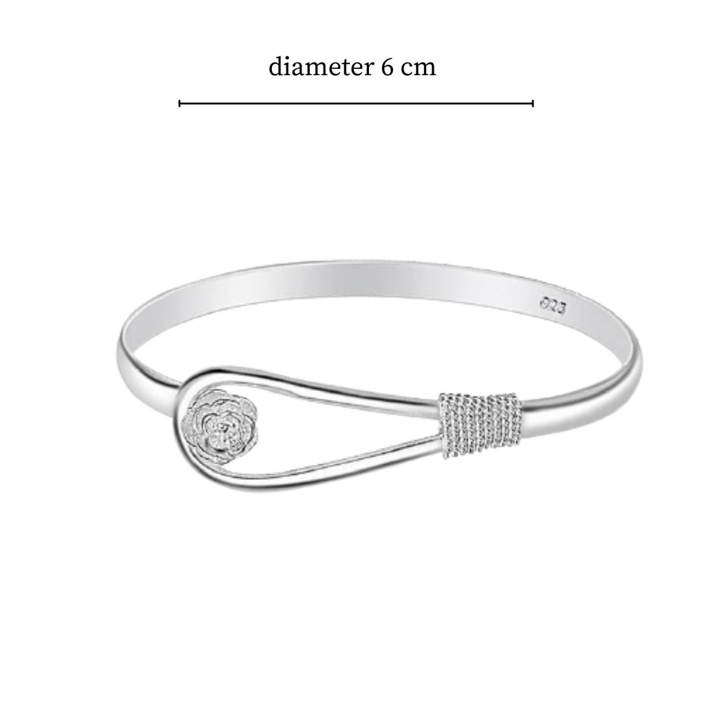 Flower Bangle Bracelet / Gelang Titanium / Gelang Wanita / Gelang Anti Karat