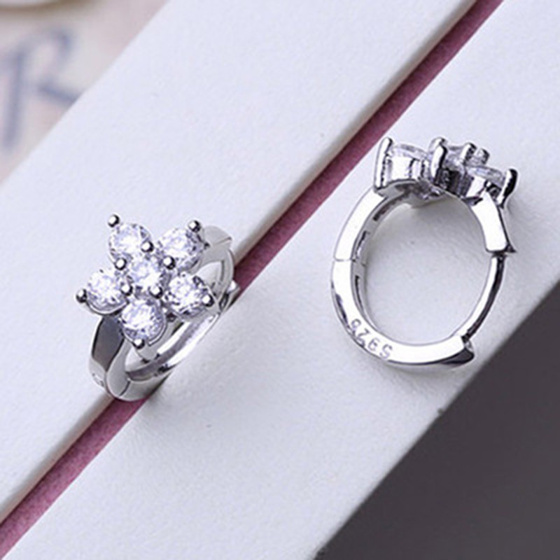 925 anting perak sterling anting-anting wanita dengan perhiasan fashion berlian-B