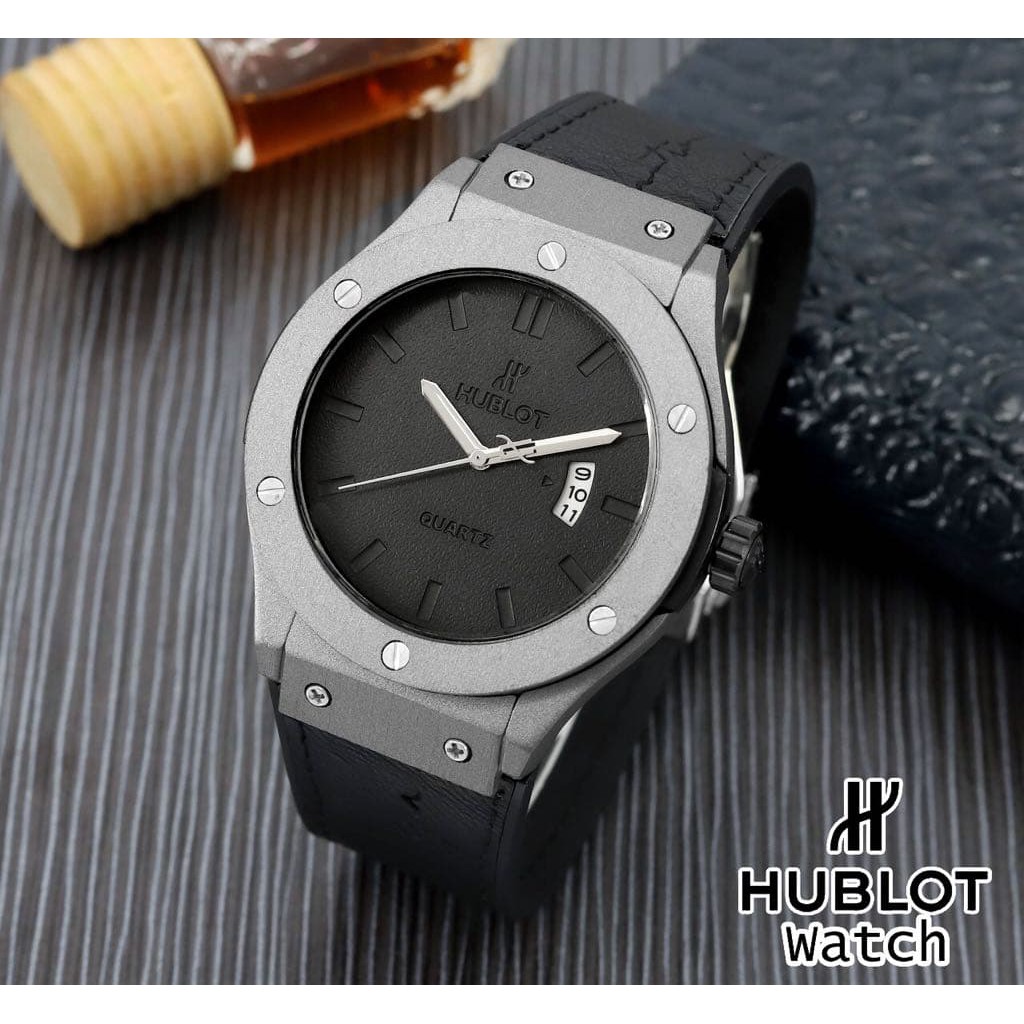 Joaquin V. Gonzalez Samalut Jam Tangan Pria / Cowok Hubl0+ 013 Leather Full Black