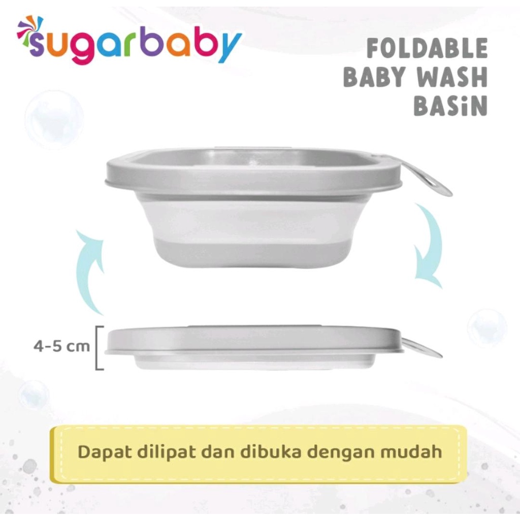 SUGARBABY FOLDABLE BABY WASH BASIN / BASKOM LIPAT BAYI / EMBER LIPAT MULTIFUNGSI