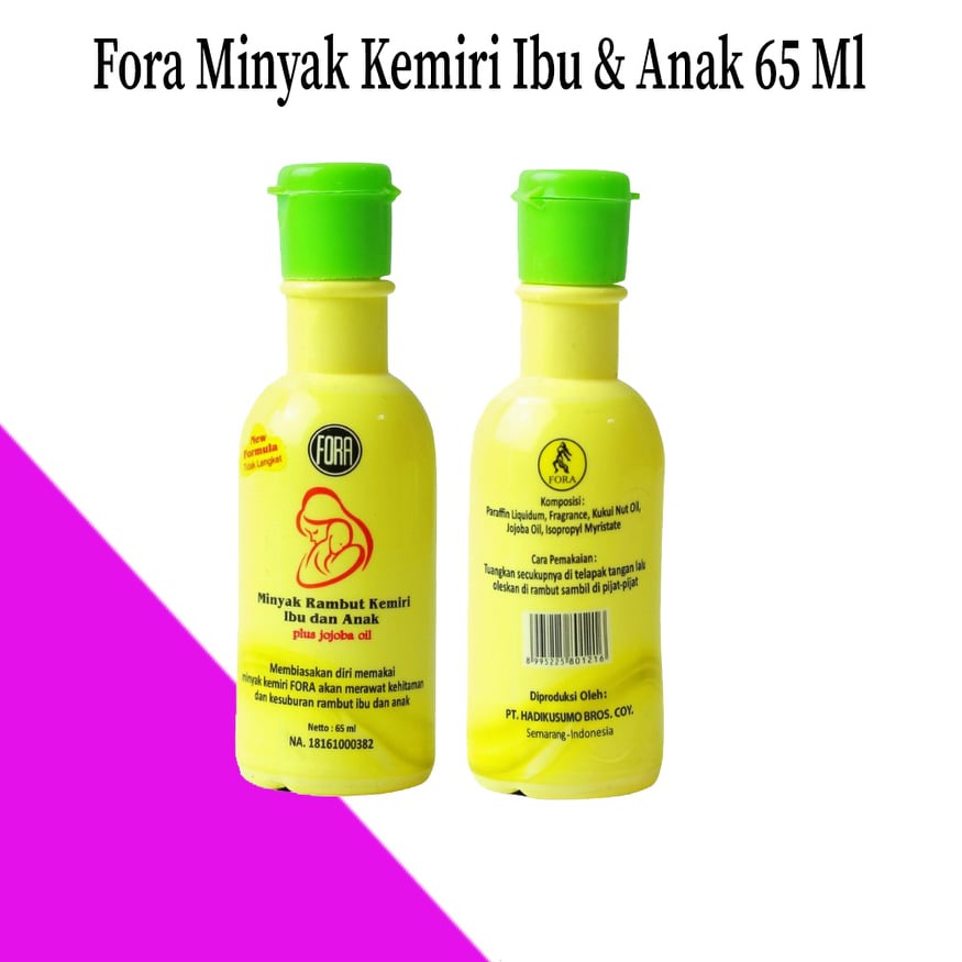 FORA MINYAK KEMIRI - IBU &amp; ANAK 65ml / TUTUP PUTIH 65 ml / 125ml Original BPOM - Minyak Rambut