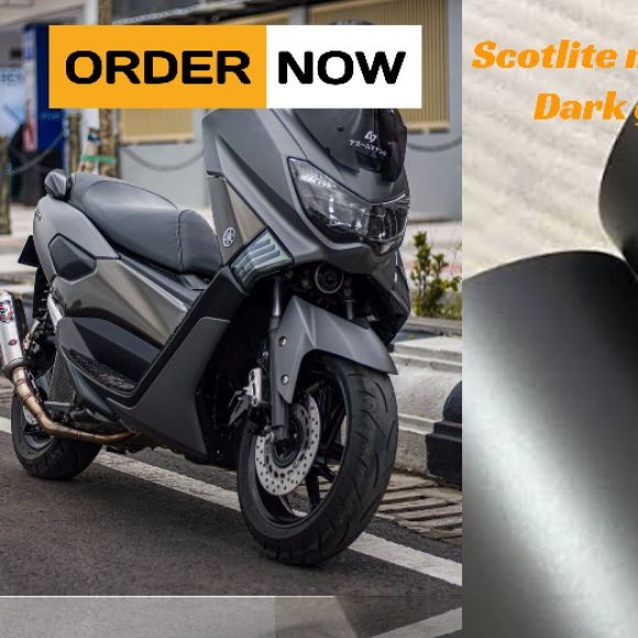 Sticker skotlet metalik chrom doff grey / sticker skotlet motor/ skotlet abu abu monyet merk decal