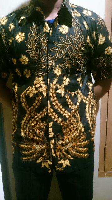 Kemeja Batik Pria Lengan Pendek M L Xl Xxl Kipas Mega Mendung Seno Cendrawasih Merak Kawung