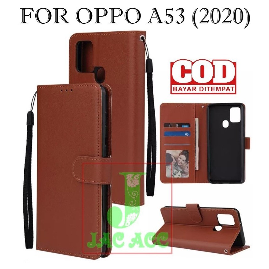 DOMPET HP UNTUK OPPO A53 NEW (2020) LEATHER FLIP CASE OPPO A53 NEW (2020)