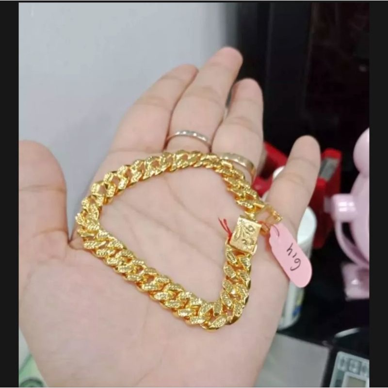 gelang tangan mewah motif sisik naga berlapis emas 24k paling diminati