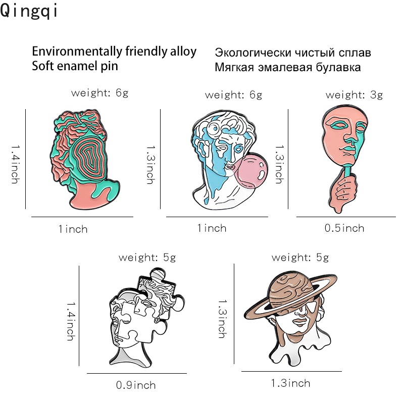 Bros Pin Enamel Desain Kartun Patung 5 Gaya Untuk Hadiah Teman