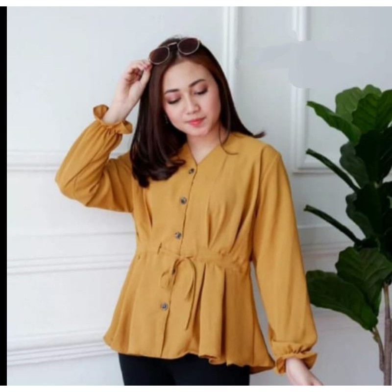 kemeja polos akira/ kemeja tali depan