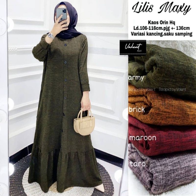 Lilis Maxy Wanita Remple Bahan Kaos Orin Premium Melar Kancing Variasi