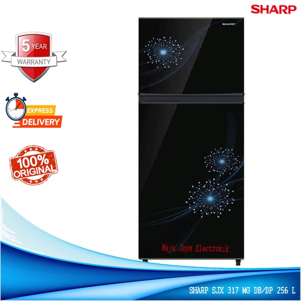 Kulkas 2 Pintu Sharp SJ 317 MG DB/DP 256 Liter Tinggi 163cm Shine Glossy Door Jumbo