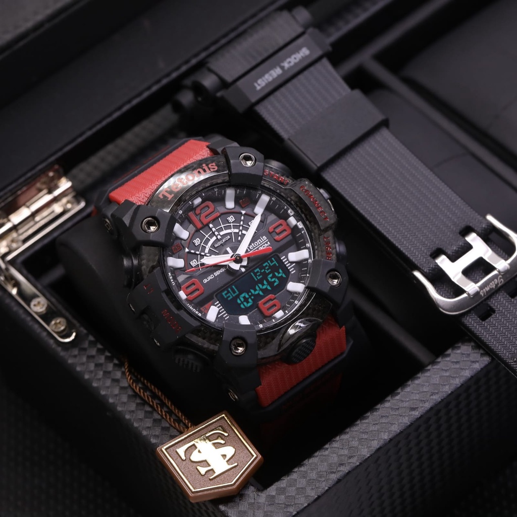 JAM TANGAN FASHION SPORT PRIA TETONIS ORIGINAL DUAL TIME ANTI AIR