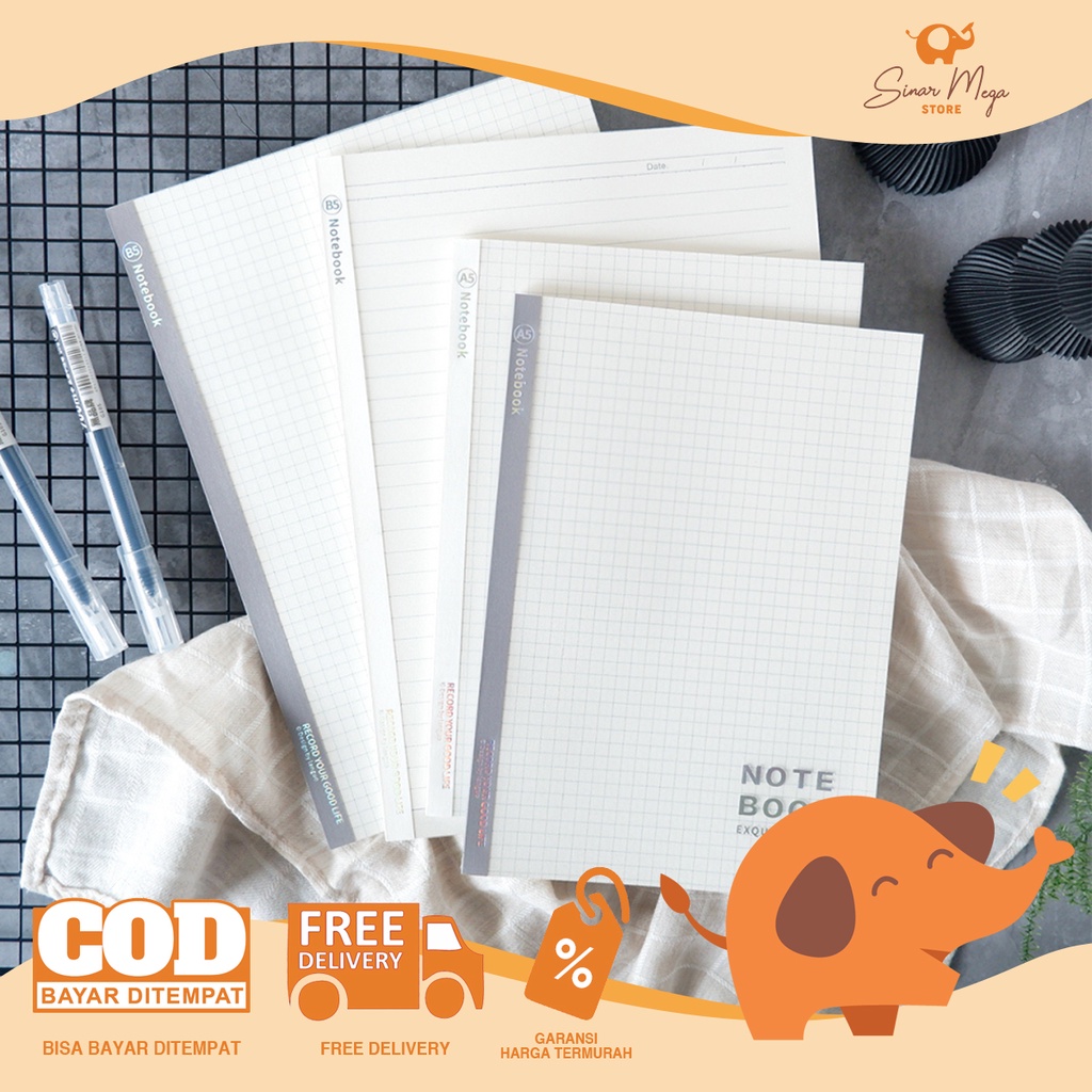

Exquisite Life Clear Cover Notebook A5 (Ruled, Grid) / Buku Catatan Lucu Unik Murah