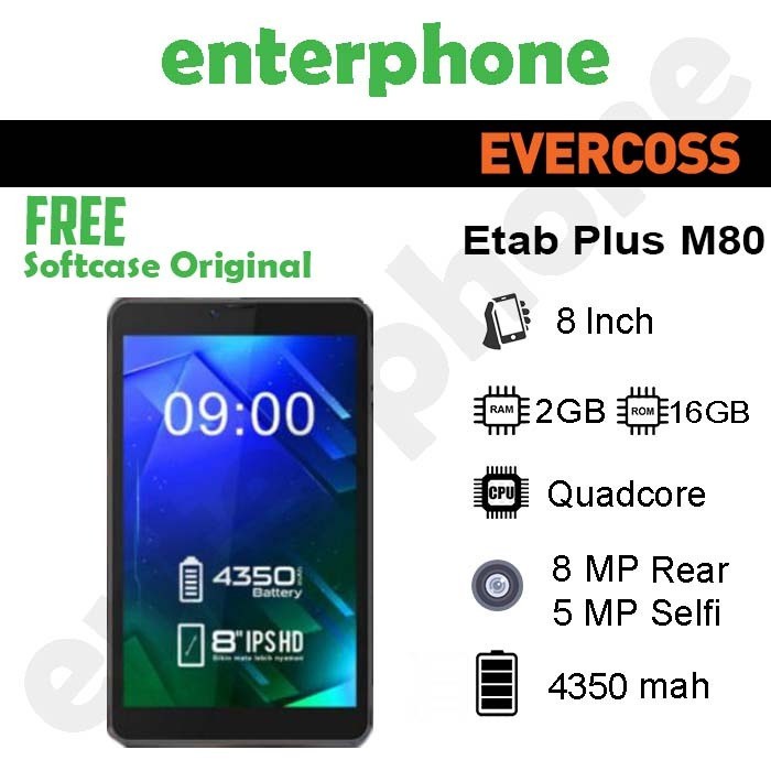 Evercoss Etab plus M80 8 inch 2/16 Garansi Resmi