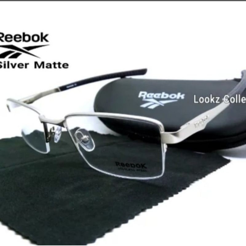 Kacamata Frame Pria Titanium Half Sporty Reebok C5 - Silver Chrome