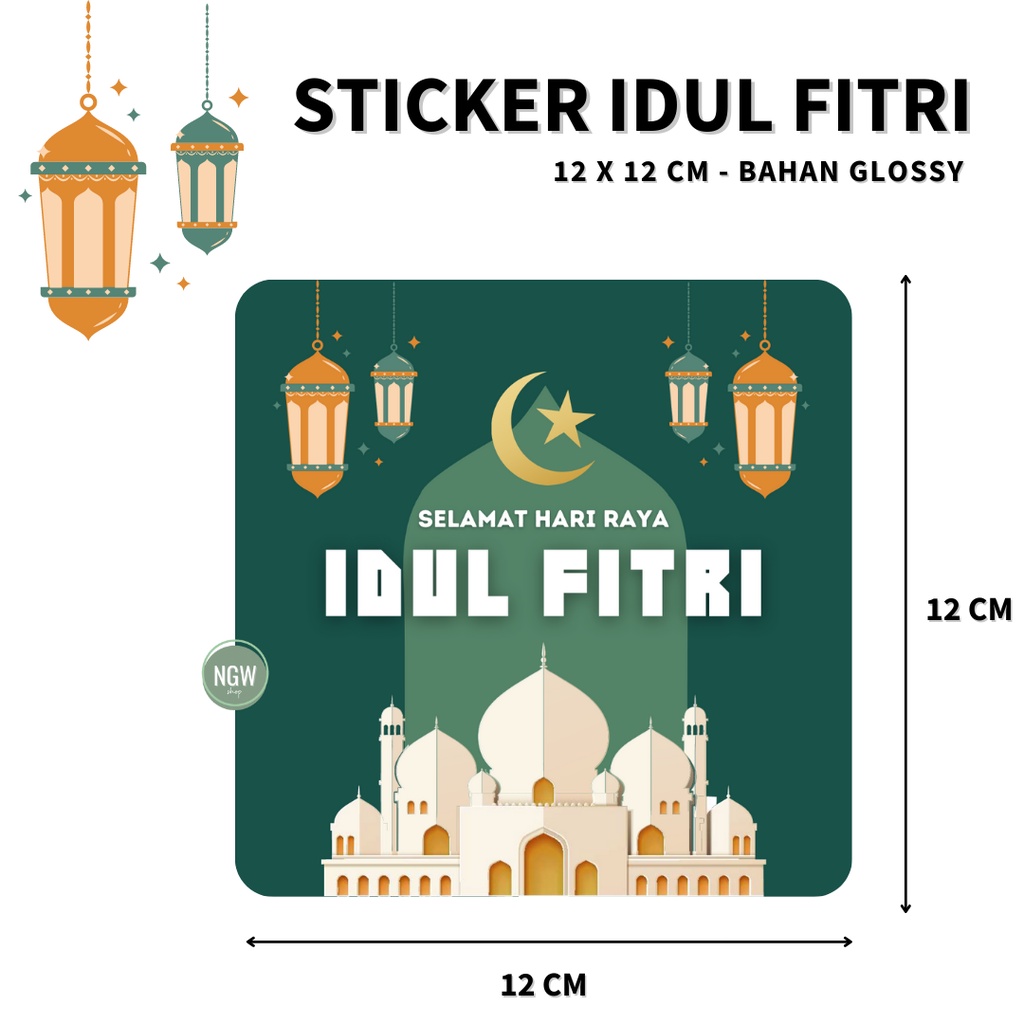 Sticker idul fitri lebaran ramadhan 12 x 12 cm ecer - 01