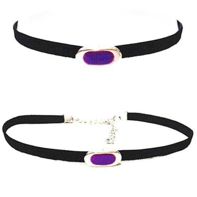 Purple Capsule Luxury Black Thin Velvet Choker Necklace | Kalung Handmade Premium Collection