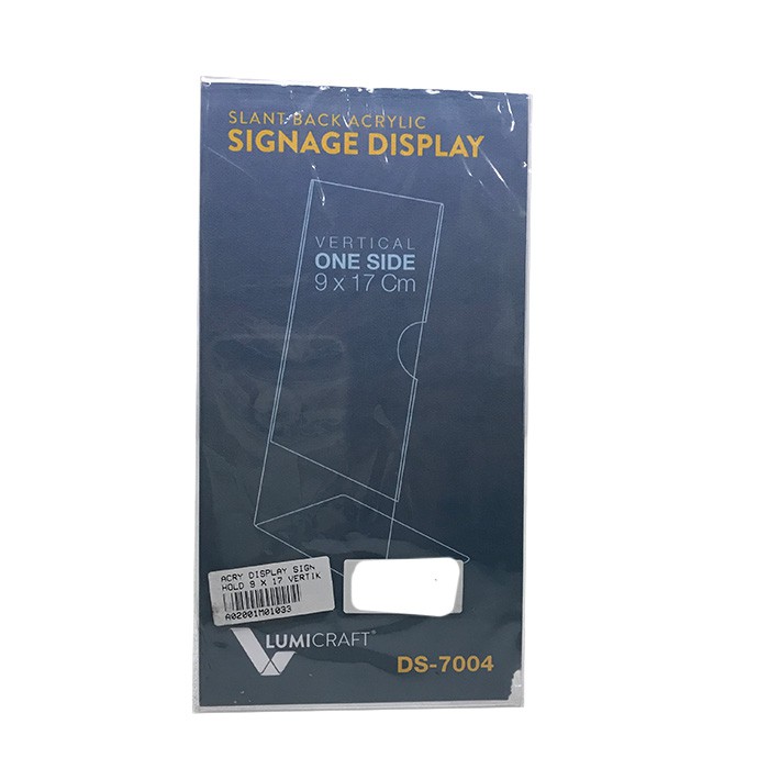 

Tokotab - Acrylic Display Sign Holder 9 x 17 cm Vertical 1 Sisi DS-7004