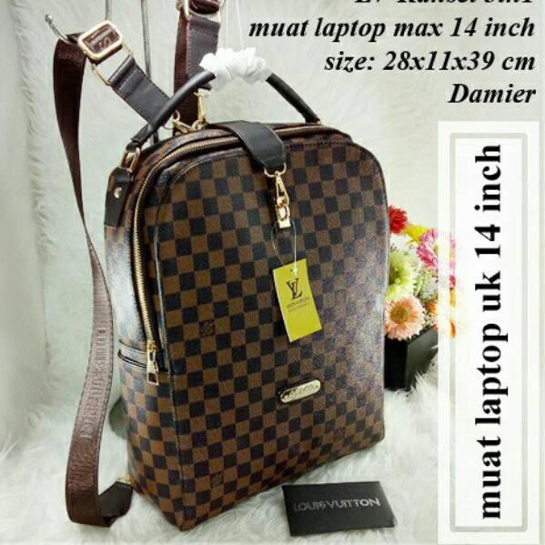 HOT SALE 10.10  LV Ransel 3in1 Laptop TAS BRANDED TAS SEKOLAH TAS KERJA TAS WANITA TAS GENDONG TER