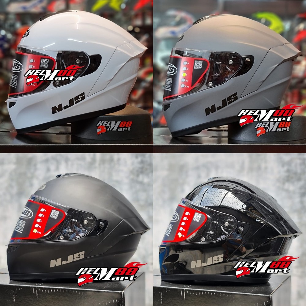 Jual NJS ZX-1 Solid Helm Fullface Helm NJS ZX1 Polos Double Visor