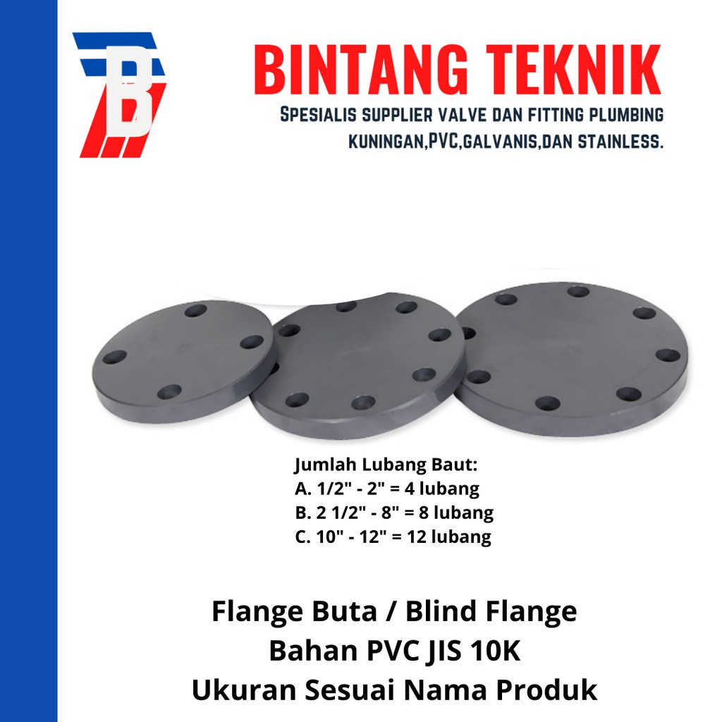 Flange Buta Blind Flange Inch Pvc Jis K Shopee Indonesia