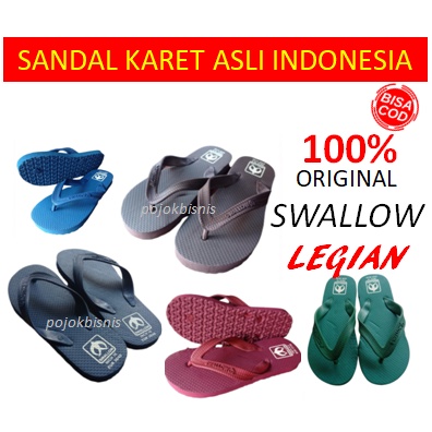 SANDAL JEPIT KARET SWALLOW LEGIAN ASLI UKURAN PRIA WANITA DEWASA / SENDAL JEPIT / SANDAL RUMAH