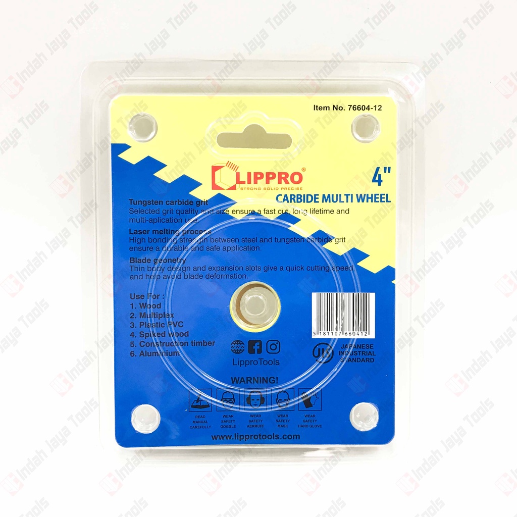 LIPPRO Carbide Multi Wheel 4 Inch - Circular Saw Cutter Mata Potong Kayu Pipa Plastik PVC Besi Beton