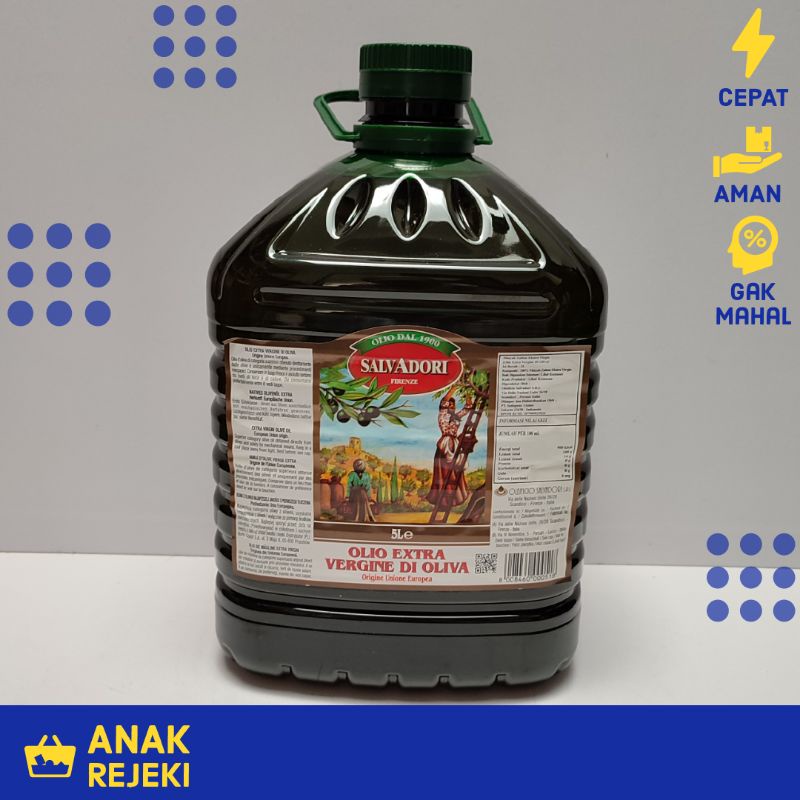 

Salvadori Extra Virgin Olive Oil 5L - Minyak Zaitun Ekstrak Italy