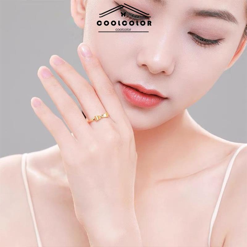 COD❤️Cincin kupu-kupu Busur Pembukaan Jari Telunjuk Disesuaikan Anti Karat Dan Luntur Mewah Aksesoris Fashion Perhiasan Fashion Simple Murah