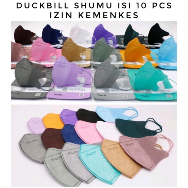 MASKER DUCKBILL SHUMU 4 PLY BUKAN 3 PLY ISI 10 PCS