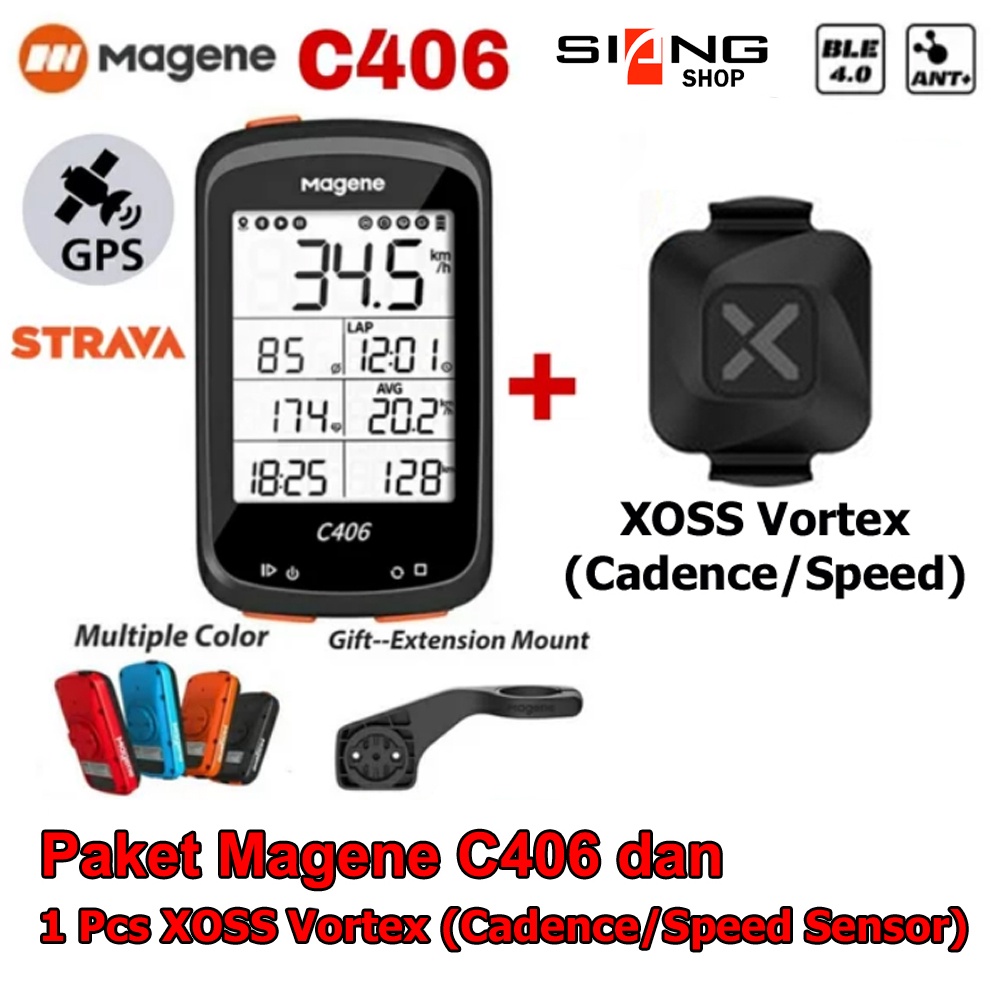 Cyclocomp / Speedometer sepeda MAGENE C406 bundling XOSS VORTEX