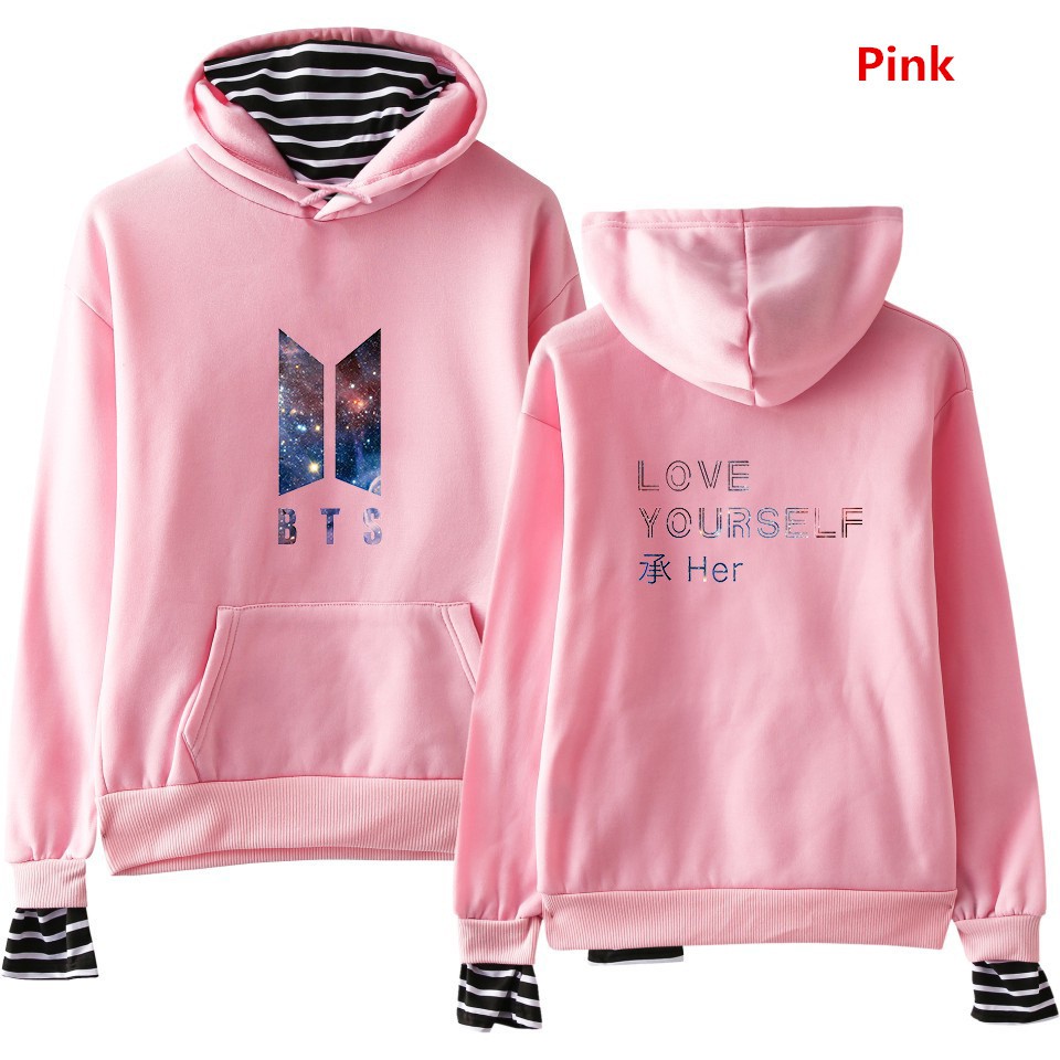 bts love yourself sweatshirt pink