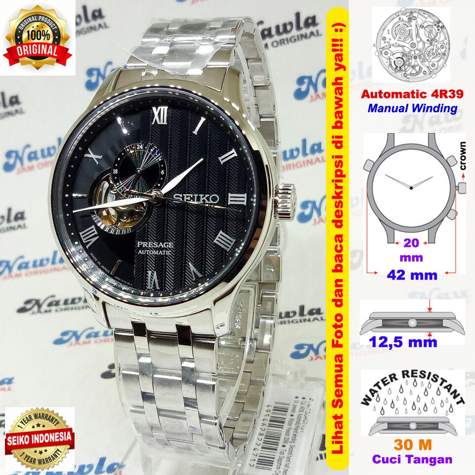 Seiko Presage SSA377J1 Black Dial Karesansui - Jam Tangan Pria SSA377
