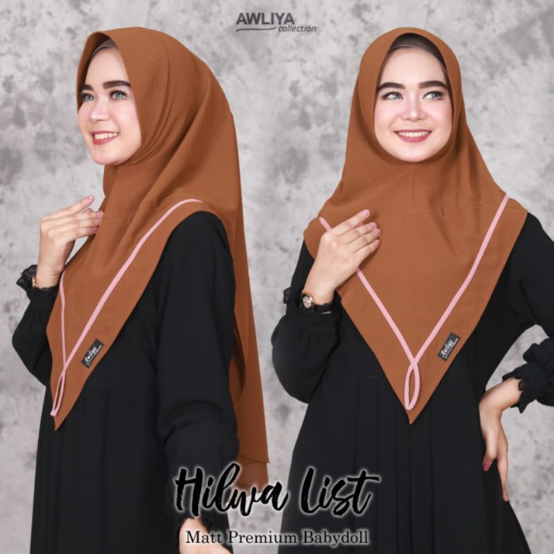 KHIMAR HILWA LIST ORI AWLIYA COLLECTION/KHIMAR TERBARU/KHIMAR INSTAN/KHIMAR DUA LAYER-1